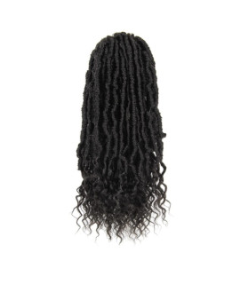 Bohobabe 14 Inch New Faux Locs With Curly End 6 Packs Soft Locs Crochet Hair Short Natural Crochet Braids (6Packs,2)