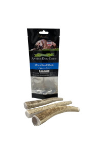 Deluxe Naturals Elk Antler Chews For Dogs Naturally Shed Usa Collected Elk Antlers All Natural A-Grade Premium Elk Antler Dog Chews Product Of Usa, 3-Pack Small Whole