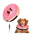 Inflatable Recovery Adjustable Dog Donut Cone Collar For Dogs Cats After Surgery-Soft Cute Protective E-Collar Alternative Dog Neck Donut Collar Prevent From Biting Scratching(Large Dogs)