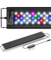 Seaoura Led Aquarium Light For Plants-Full Spectrum Fish Tank Light With Timer Auto Onoff 18-24 Inch Adjustable Brightness White Blue Red Green Pink Leds With Extendable Brackets For Freshwater