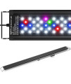 Seaoura Led Aquarium Light For Plants-Full Spectrum Fish Tank Light With Timer Auto Onoff, 48-54 Inch, Adjustable Brightness, White Blue Red Green Pink Leds With Extendable Brackets For Freshwater