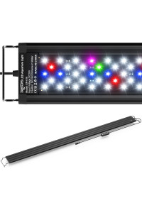 Seaoura Led Aquarium Light For Plants-Full Spectrum Fish Tank Light With Timer Auto Onoff, 48-54 Inch, Adjustable Brightness, White Blue Red Green Pink Leds With Extendable Brackets For Freshwater