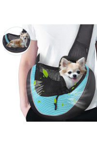 Woyyho Small Pet Dog Sling Carrier Zipper Pocket Breathable Puppy Sling Carrier With Removable Bottom Adjustable Safe Small Dog Crossbody Carrier For Small Medium Dogs Cats Rabbit Outdoor Travel
