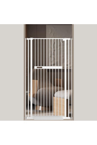Waowao 5511 Extra Tall Cat Pet Gate Wide Pressure Mounted Walk Through Swing Auto Close Safety White Metal Baby Toddler Kids Child Dog Pet Puppy Cat For Indoor Stairs,Doorways, Kitchen 3011-6611