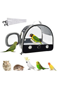 Bird Travel Carrier With Standing Perch ,Lightweight Breathable Parrot Outgoing Bags, Small Pet Carrier Bag With Shoulder Strap,Bird Rat Guinea Pig Squirrel Carrier