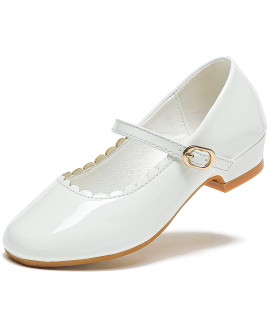 Furdeour Princess Dress Shoes For Girls White Glitter Little Kid Flower Girls Wedding High Heels Size 13 Princess Belle Fancy Little Kid Bridesmaid (3207 White 13)