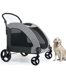 Totoro ball 4 Wheel Dog Stroller for Large or 2 Dogs for Jogger Wagon Foldable Travel Carriage Can Easily Walk in/Out Up to 100 lbs (Gray?Small?)