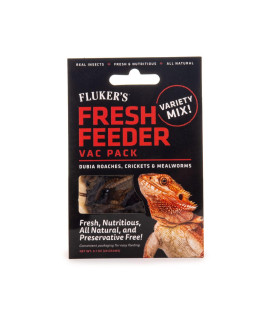 Flukers Fresh Feeder Vac Pack Variety Mix - Great For Insect-Eating Reptiles Birds Or Small Animals 0.7Oz