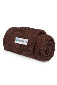 Petami Fluffy Dog Blanket For Small Medium Large Dogs, Sherpa Soft Warm Pet Fleece Throw For Indoor Cats, Fuzzy Plush Shaggy Blanket Furniture Protector Sofa Couch Bed, Brown 24X32