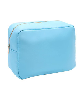 Yogorun Makeup Pouch Bag Travel Cosmetic Pouch Bag Nylon Zipper Pouch Bag For Womenmen (Blue, Xl)