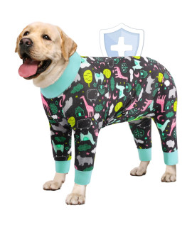 Aofitee Dog Recovery Suit After Surgery Dog Onesie, Dog Surgical Recovery Shirt For Abdominal Wounds, Dinosaur Camo Dog Pajamas Bodysuit For Medium Large Dog Cone Alternative, Full Body For Shedding