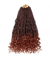 Beverlee 14 Inch Boho Box Braids 8 Packs Goddess Box Braids Bohemian Box Braids Crochet Hair Crochet Box Braids With Curly Ends Pre-Looped Synthetic Crochet Hair For Black Women 128 Strands T350