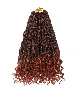 Beverlee 14 Inch Boho Box Braids 8 Packs Goddess Box Braids Bohemian Box Braids Crochet Hair Crochet Box Braids With Curly Ends Pre-Looped Synthetic Crochet Hair For Black Women 128 Strands T350