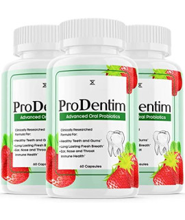 (3 Pack) Prodentim, Pro Dentim, Prodentim for Gums and Teeth, Prodentim Advanced Oral Probiotic Dental Health Support Supplement (180 Caspsules)