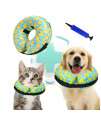 Inflatable Duck Protective Dog Donut Cone Collar For Dogs Cats-Soft Recovery Adjustable E-Collar Dog Neck Donut Cone Alternative After Surgery To Prevent From Biting Licking Scratching