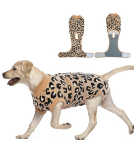 Fuamey Dog Recovery Suit,Pet Body Suits After Surgery,Lepard Printed Spay Suit For Female Dog,Male Dogs Surgical Neuter Suit,Dog Onesie Alternative To Cone E-Collar,Pet Abdominal Anti Licking Shirt
