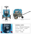 Aosom 2-in-1 Pet Bike Trailer for Small Dogs with Safety Leash, Road-Visibility Bicycle Stroller, Weather-Strong Bike Wagon Trailer Sidecar Attachment, Bicycle Wagon, Blue