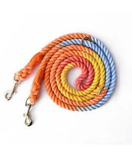 Tesitehi Hands Free Rope Dog Leash 75 Ft With Adjustable Double Swivel Hook For Small Medium And Large Dogs Running Hiking Camping Walking (Colorful Rainbow)