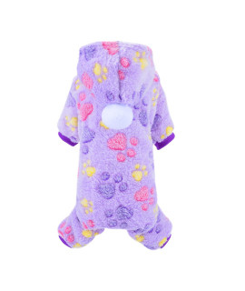 Small Dog Pajamas, Winter Fleece Chihuahua Sweater Warm Puppy Jumpsuit, Pet Clothes Onesies Outfit, Star Pattern Female Bodysuit Pjs, Extra Small Doggy Costume Cat Clothing (X-Small)