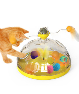 Aoccit Cat Toy Indoor For Cats Interactive Best Kitten Puzzle Toys Seller Kitty Treasure Chest Puzzles Smart Stimulating Mental Stimulation Brain Games Track Balls Teaser Catnip Ball With Feather
