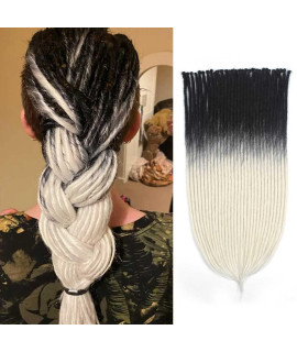 24 Inch Dreadlock Extensions Thin 06Cm Soft Fake Dreads 30 Pcs Single Ended Dreadlocks, Black To Ice Blonde