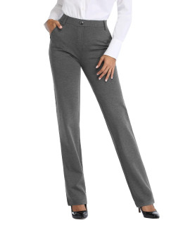 Tapata Womens 28303234 Stretchy Straight Leg Dress Pants With Pockets Tall, Petite, Long, Regular For Work Business Casual 32, New Charcoal, 6
