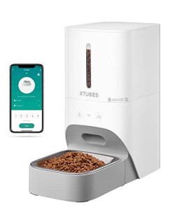 Xtuoes Automatic Cat Feeders 24G Wifi, Automatic Dog Cat Feeders With App Control For Dry Food,1-10 Meals Per Day 30S Meal Call,Timed Automatic Feeder For Cat Dog, 4L