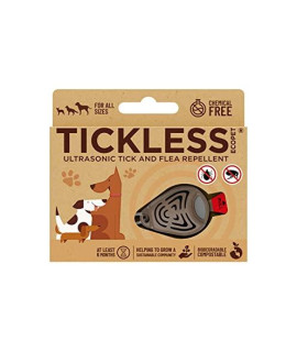 Tickless EcoPet - Biodegradable Ultrasonic Natural Chemical-Free tick and flea Repellent for Pets - Brown
