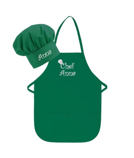 The Apronplace Personalized Chef Any Name Child Apron And Hat Set Add Your Own Name For Kids, Kitchen, Baking