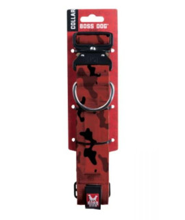 Boss Dog Tactical Red Camo Collar 1.5" Wide Medium (15"-18" Adjustable)