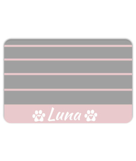 Jmipet Personalized Dog Cat Food Mat Pu Non-Slip At The Bottom Dog Bowl Mat Dog Mat For Food And Water Custom Pet Dog Food Mats For Floors Waterproof (Stripe)