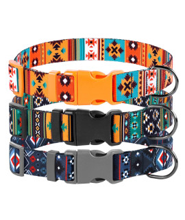 Southwest Dog Collar Tribal Pattern Adjustable Puppy Pet Collars For Small Medium Large Dogs Aztec Print (Southwest, Neck Fit 10-13)