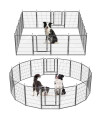 Fxw 40 Aster Dog Playpen For Campingyard, 16 Panels, Silver