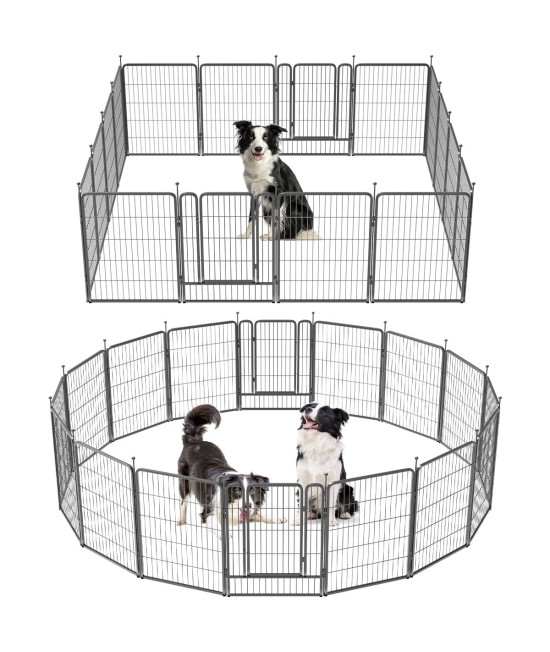 Fxw 40 Aster Dog Playpen For Campingyard, 16 Panels, Silver