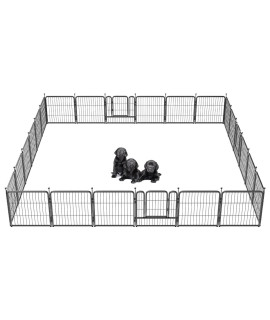 Fxw 24 Aster Dog Playpen For Campingyard, 24 Panels, Silver