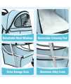 BestPet Pet Stroller Cat Dog Cage Stroller Travel Folding Carrier,Light Blue