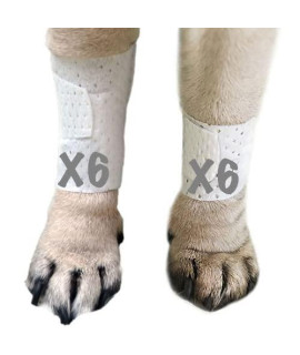 PawFlex Basic Leg Bandages for Dogs, Cats, Pets -First- aid Non Adhesive Fur Friendly, Soft Stretch Wound Care, hot Spots, Fungus, Adjustable Fastening Strap . Value Pack (LG/XL 12-Pack)