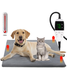 Colarlemo Pet Heating Pad For Dogs Cats With Timer, Adjustable Temperature Electric Pet Heated Pad With Cover, Dog Heat Pad With Chew Resistant Cord, Heated Pet Mat, Indoor Waterproof Cat Warming Pad