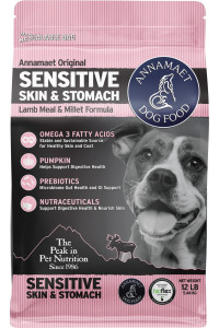 Annamaet Original Sensitive Skin & Stomach Dry Dog Food, (Lamb, Whitefish & Millet), 12-lb Bag