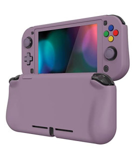 Playvital Zealprotect Protective Case For Nintendo Switch Lite, Hard Shell Ergonomic Grip Cover For Nintendo Switch Lite Wscreen Protector & Thumb Grip Caps & Button Caps - Dark Grayish Violet