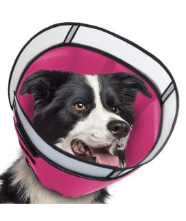 INKZOO Dog Cone Collar for After Surgery, Soft Pet Recovery Collar for Dogs and Cats, Adjustable Cone Collar Protective Collar for Large Medium Small Dogs Wound Healing (Pink, Large)