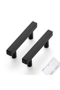 Ravinte 25 Pack Matte Black Cabinet Pulls 2-12 Inch Black Cabinet Handles Kitchen Pulls For Cabinets With Mounting Template 4 Inch Overall Length