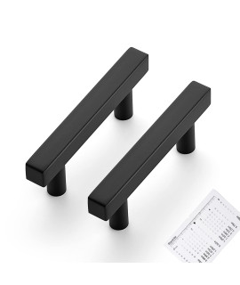 Ravinte 25 Pack Matte Black Cabinet Pulls 2-12 Inch Black Cabinet Handles Kitchen Pulls For Cabinets With Mounting Template 4 Inch Overall Length