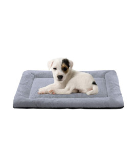 Petcioso Super Soft Dog Cat Crate Bed Blanket-Fluffy Pet Bed All Season-Machine Wash & Dryer Friendly-Anti-Slip Pet Beds(Not For Chewer (24In, Grey)