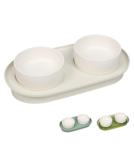 Elevated Cat Bowls, Raised Cats Ceramic Food and Water Bowl Stand Feeding Dishes for Cats Small Dogs or Puppy, 15