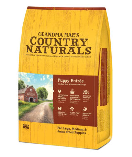 Grandma Maes Country Naturals Grain Inclusive Dry Dog Food 12 Lb Puppy Chicken & Brown Rice