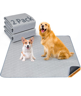 Oiyeefo Washable Pee Pad For Dogs-2 Pack 48X48 Reusable Pet Training Pads Non-Slip Waterproof Puppy Pad For Whelping, Potty, Training, Playpen,Crate,Kennel