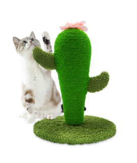 Auscat Cat Scratching Post, Cute Cactus Scratching Post, Nature Sisal Cat Scratcher For Indoor Cats And Kittens