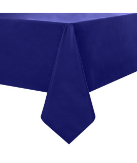 Romanstile 100 Waterproof Pvc Tablecloth, Square Oil Spill Proof Stain Resistant Vinyl Table Cloth, Wipe Clean Plastic Table Covers For Kitchendiningparties - 54 X 54 Inch, Royal Blue