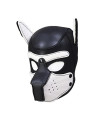 Adults Neoprene Dog Head Mask,Dog Headgear Performance Props,Head Masks Can Be Use on Halloween Party Festivals Cosplay Costume Accessories(black white,XL)